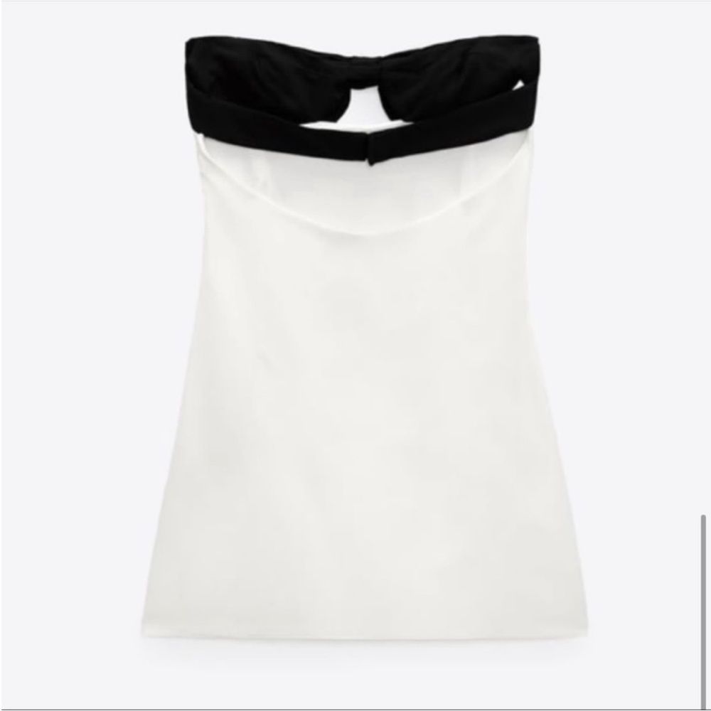 ZARA NEW WOMAN SHORT DRESS TIE DETAIL BOW OFF SHOULDER WHITE 7887/707/250/014 - Picture 15 of 15